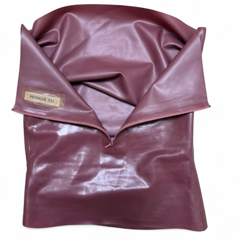 Monique Fei real 100% latex rubber strapless tube top in shimmery pink Size XS/S
